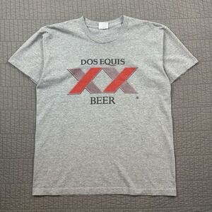Y2K Dos Equis Beer T Shirt Men's Large Gray Drinking Promo Merch Graphic Tee